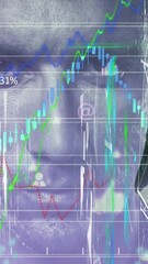 Poster - Animation of statistics and data processing over man's face