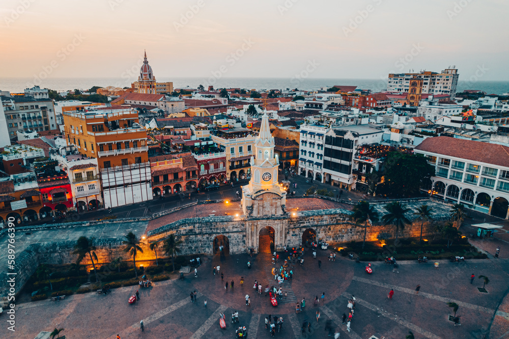 Paisaje urbano de la ciudad de Cartagena (Colombia), incluyendo sus ...