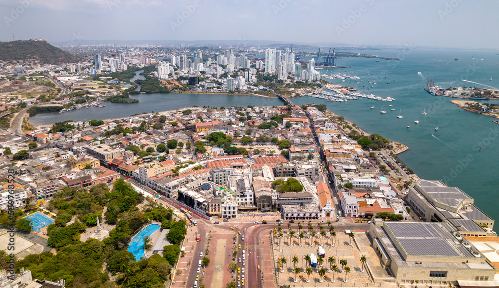 Paisaje urbano de la ciudad de Cartagena (Colombia), incluyendo sus ...