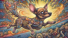 Chihuahua Colorful Illustration. Generative AI