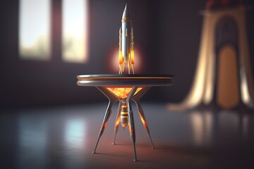 Poster - rocket on table created using AI Generative Technology