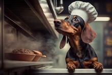 Chef Dachshund Dog Illustration Generative Ai