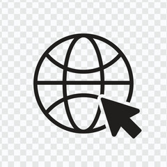 Fototapete - Go to web Icon with click icon in trendy flat style isolated on transparent background. Website pictogram. Internet symbol for your web site design, logo, app, UI. Vector illustration, EPS10