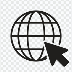 Fototapete - Go to web Icon with click icon in trendy flat style isolated on transparent background. Website pictogram. Internet symbol for your web site design, logo, app, UI. Vector illustration, EPS10