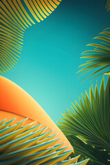 Poster - Tropical background with empty space for writing. Generative AI