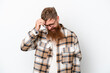 © luismolinero - Redhead man with long beard isolated on white background laughing