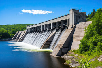 Sustainable energy dam renewable solutions, generated Ai, generated, AI