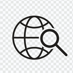 Fototapete - Go to web Icon with search icon in trendy flat style isolated on transparent background. Website pictogram. Internet symbol for your web site design, logo, app, UI. Vector illustration, EPS10