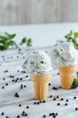 Poster - Vertical shot of a vanilla ice cream on the white background