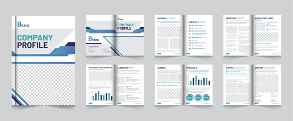 Wall Mural - Pages company profile brochure template layout design, multipage business brochure design