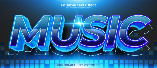 Wall Mural - Music editable text effect in modern trend style