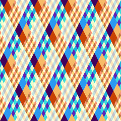 Fototapete - Argyle seamless vector pattern background. Pattern of a rhombuses.