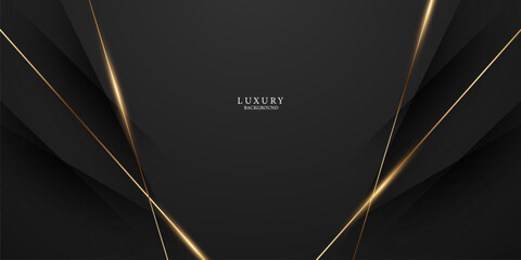 Abstract modern design black background with luxury golden elements vector illustration.