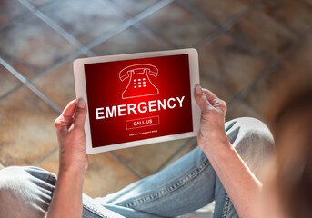 Wall Mural - Emergency concept on a tablet