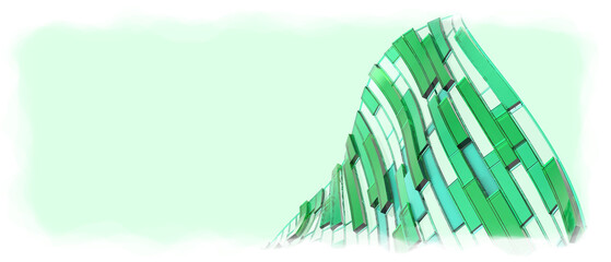 Poster - Abstract Futuristic technology background. Science and Biologics experiments with Innovation for Development concept on green background. copy space, banner, software -3d Rendering