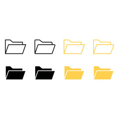 Sticker - Document folder vector icon set