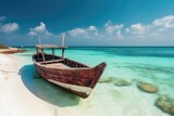 Fototapeta Tulipany - Fishing Boat on the Shore in Maldives