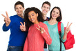 © BillionPhotos.com - Happy Young students Showing Victory Sign