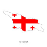 Fototapeta  - Georgia map and flag. Detailed silhouette vector illustration	