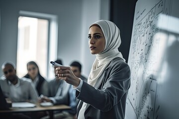 Wall Mural - Diversity in Healthcare: A Muslim Doctor Woman in Hijab Making a Difference, generative ai