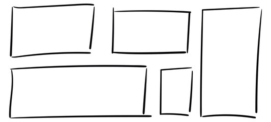 Poster - Rectangle frame line. square shape outline on hand draw style. vector illustration isolated