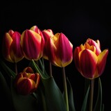 Fototapeta Tulipany - red and yellow tulips