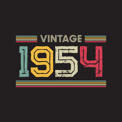 Wall Mural - 1954 vintage retro t shirt design, vector