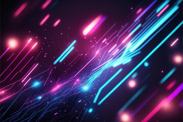 Abstract background with glowing neon lines for a visually stunning and modern aesthetic, Generative AI