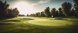 A Serene Golf Course Green with a Beautiful View - Generative ai