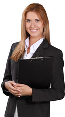 Canvas Print - Portrait of a young  businesswoman  on background