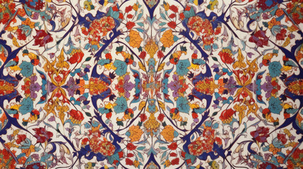 Wall Mural - seamless arabian carpet pattern geometrical - by generative ai