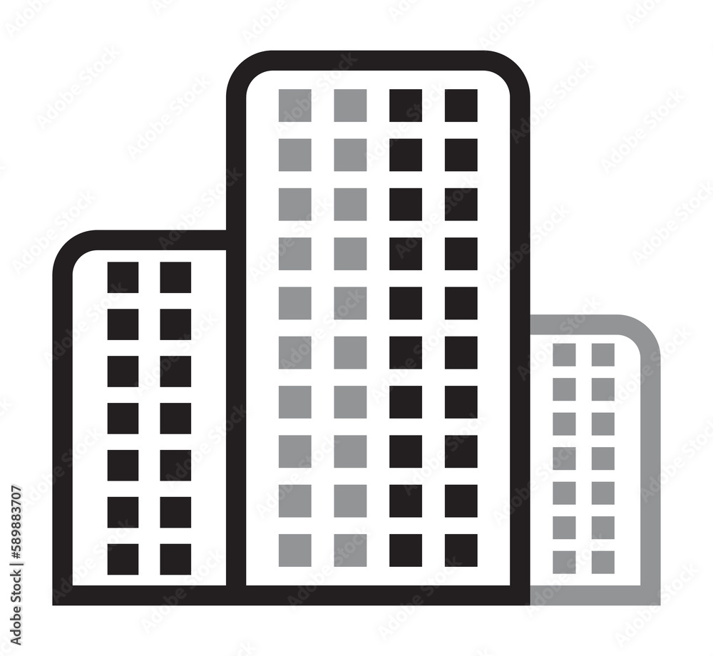 Minimalist Building Icon, Perfect for Modern Architecture Designs. The Icon Features Clean Lines, Suitable for A Variety of Projects.