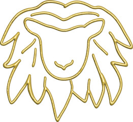 Poster - 3d gold Zodiac sign Leo