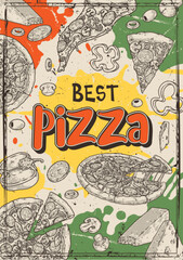 Sticker - Best pizza vintage poster colorful