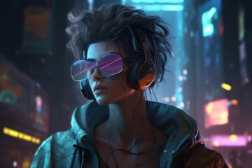 Wall Mural - Cyberpunk Style Game Art Wallpaper Background