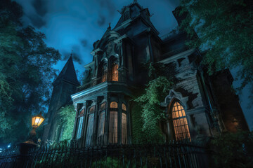 Wall Mural - Haunted mansion created with AI