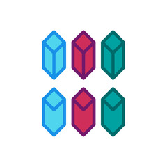 Wall Mural - Geometric Gems Crystal Video Game Graphic Asset
