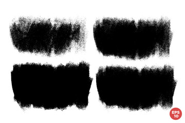 Poster - Vector set of hand drawn brush strokes, stains for backdrops. Monochrome design elements set. One color monochrome artistic hand drawn backgrounds.