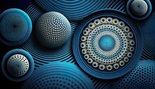 Abstract Blue Line And Circle Patterns In A Mesmerizing Design