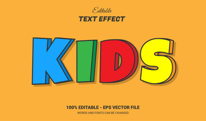 Wall Mural - kids editable text effect cartoon style