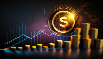 Wall Mural - A captivating image of a currency trading chart representing the economic success of a company - ai generated.