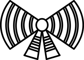 Wall Mural - Black and white ribbon bow icon. PNG with transparent background.