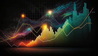 Wall Mural - An intriguing data analysis diagram showcasing the impressive statistics of a successful startup - ai generated.