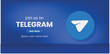 Join Us Telegram social media Banner, 3d modern logo with telegram icon.