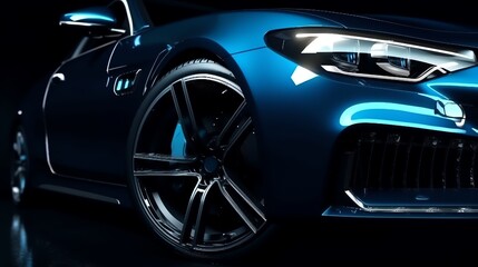 Abstract sport luxury car. Dark background. Ai generated