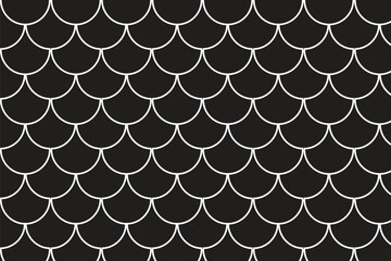 Poster - abstract seamless white mermaid scale with gray bg.