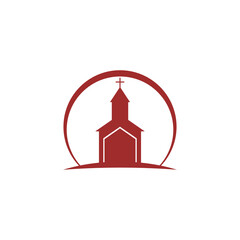 Sticker - Church building icon isolated on transparent background