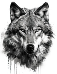  Wolf Face Illustration, Sketch, Majestic, Graphical Resource, Logo, T Shirt, Graphic Design. Generative AI
