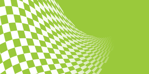 Light green and white checkered abstract background. Race background with space for text. Racing flag vector illustration. Flag race background. 