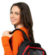 © BillionPhotos.com - Friendly Young Girl Holding Backpack - Isolated
